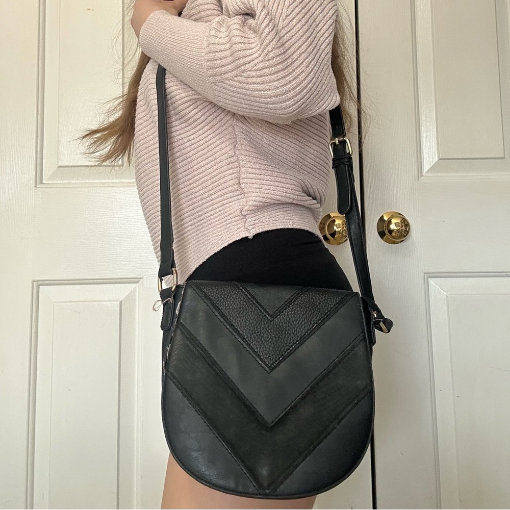 Black Leather Crossbody Bag